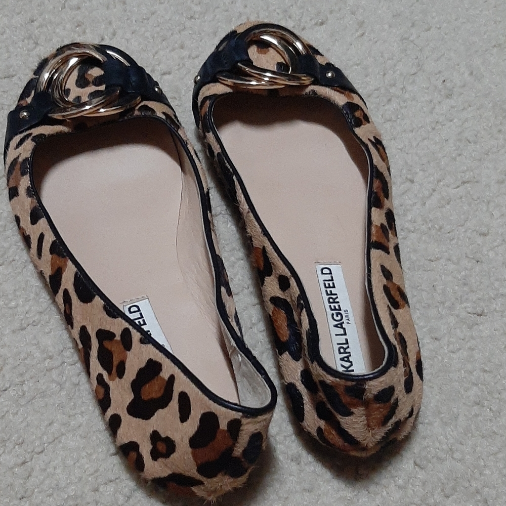 Karl Lagerfeld Lianne5 Leopard Print Flats